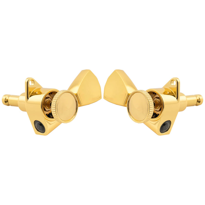 Musiclily Pro R18K 3R3L 18:1 Ratio Full Sealed Locking Machine Heads Tuners Tuning Pegs Keys with Keystone Button for Acoustic Electric Guitar