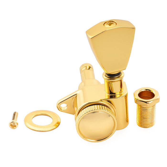 Musiclily Pro R18K Single 18:1 Ratio Full Sealed Locking Machine Head Treble Side Tuner Tuning Peg Key with Keystone Button for Acoustic Electric Guitar