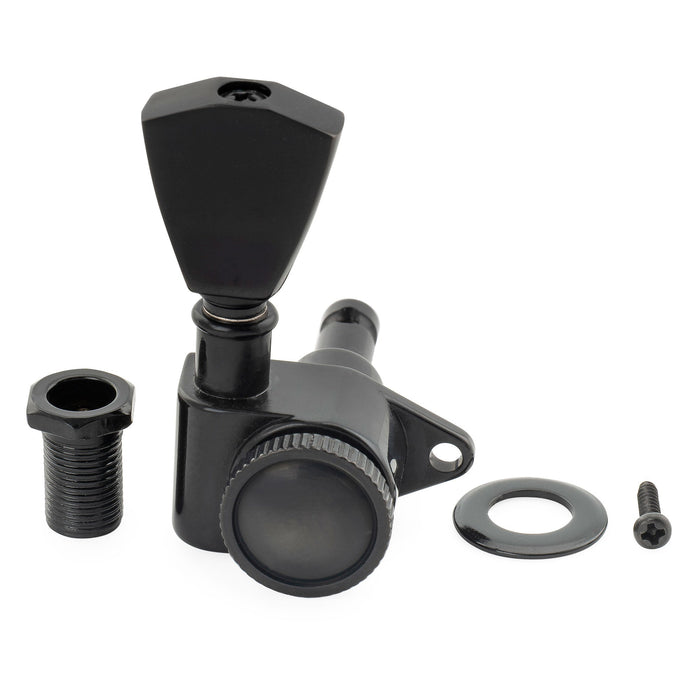 Musiclily Pro R18K Single 18:1 Ratio Full Sealed Locking Machine Head Bass Side Tuner Tuning Peg Key with Keystone Button for Acoustic Electric Guitar