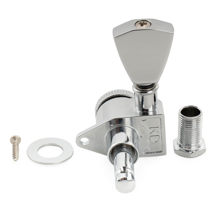 Musiclily Pro R18K Single 18:1 Ratio Full Sealed Locking Machine Head Bass Side Tuner Tuning Peg Key with Keystone Button for Acoustic Electric Guitar