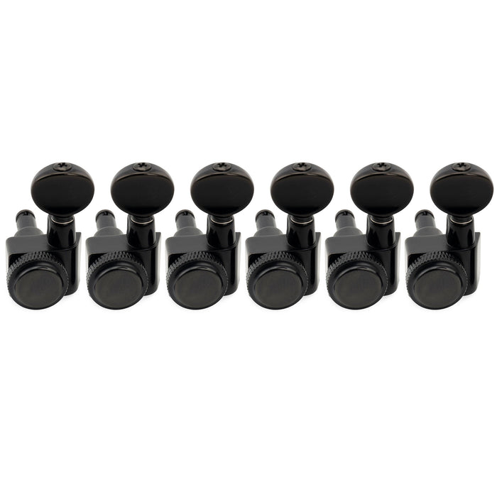 Musiclily Pro 左利き用 6インライン 18:1比 2ピン 完全密封ロック式マシンヘッド チューナー チューニングペグキー ヴィンテージオーバルボタン Fender Strat/Teleスタイル エレキギター用