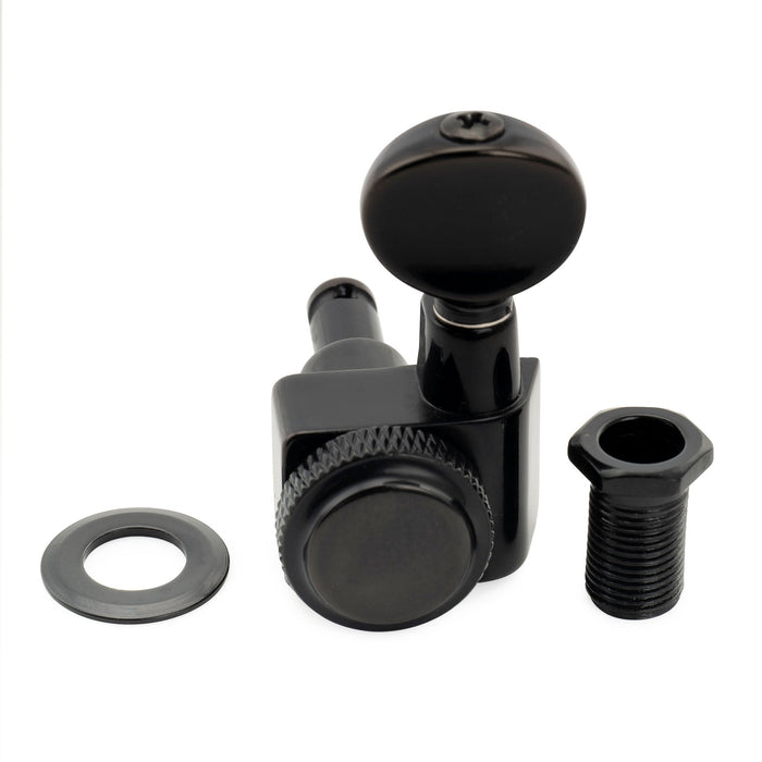 Musiclily Pro シングル 18:1比 2ピン 完全密封ロック式マシンヘッド トレブルサイド チューナー チューニングペグキー ヴィンテージオーバルボタン Fender Strat/Teleスタイル エレキギター用