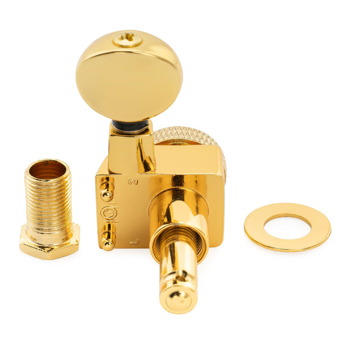 Musiclily Pro シングル 18:1比 2ピン 完全密封ロック式マシンヘッド トレブルサイド チューナー チューニングペグキー ヴィンテージオーバルボタン Fender Strat/Teleスタイル エレキギター用