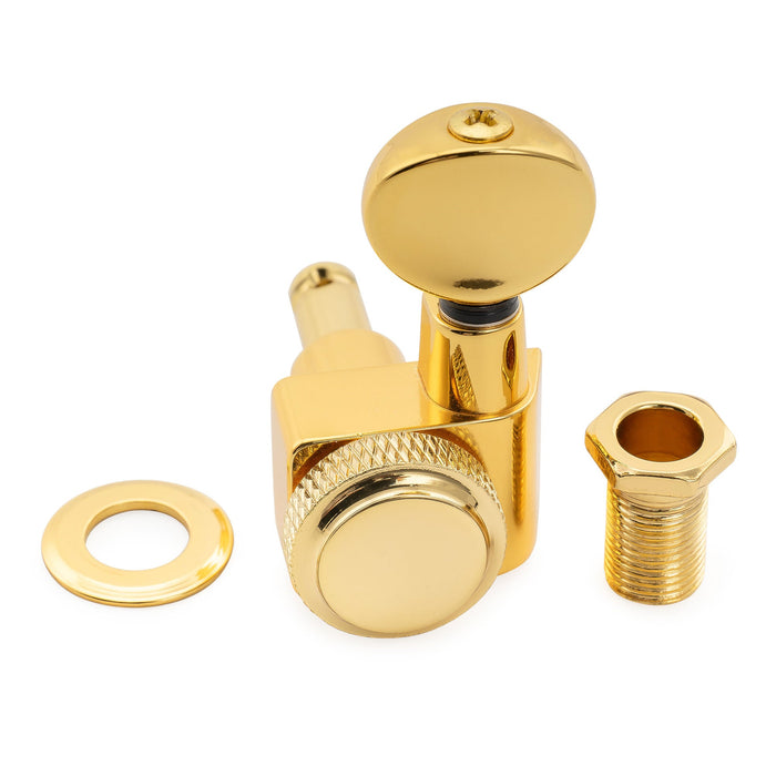 Musiclily Pro シングル 18:1比 2ピン 完全密封ロック式マシンヘッド トレブルサイド チューナー チューニングペグキー ヴィンテージオーバルボタン Fender Strat/Teleスタイル エレキギター用