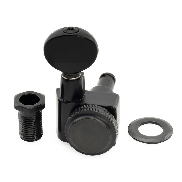 Musiclily Pro 6インライン 18:1比 2ピン 完全密封ロック式マシンヘッド チューナー チューニングペグキー ヴィンテージオーバルボタン Fender Strat/Teleスタイル エレキギター用