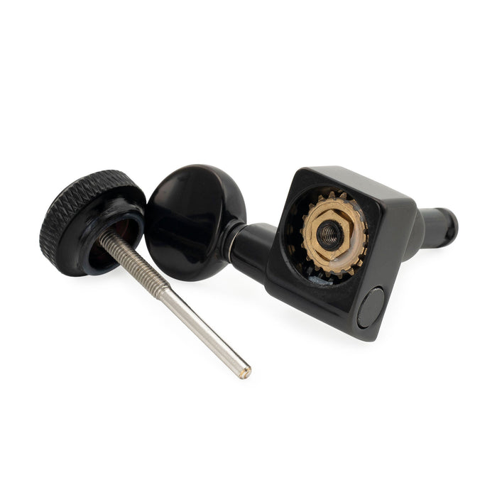 Musiclily Pro 6インライン 18:1比 2ピン 完全密封ロック式マシンヘッド チューナー チューニングペグキー ヴィンテージオーバルボタン Fender Strat/Teleスタイル エレキギター用