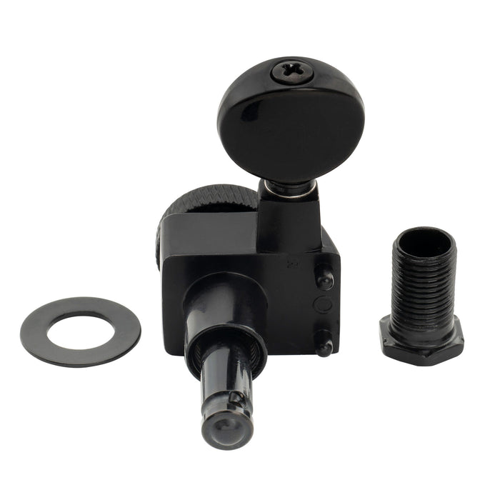 Musiclily Pro シングル 18:1比 2ピン 完全密封ロック式マシンヘッド ベースサイドチューナー チューニングペグキー with ヴィンテージオーバルボタン for Fender Strat Tele スタイル エレキギター