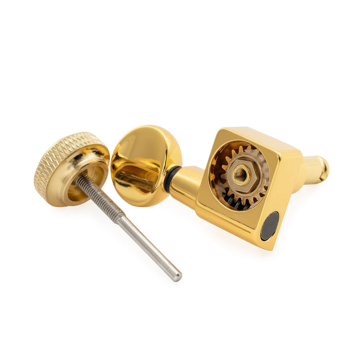 Musiclily Pro シングル 18:1比 2ピン 完全密封ロック式マシンヘッド ベースサイドチューナー チューニングペグキー with ヴィンテージオーバルボタン for Fender Strat Tele スタイル エレキギター