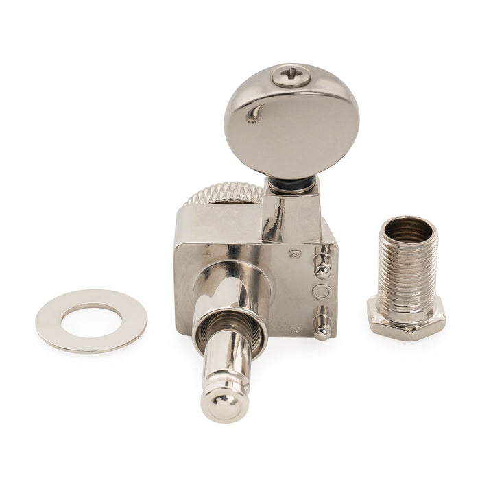 Musiclily Pro 6インライン 18:1比 2ピン 完全密封ロック式マシンヘッド チューナー チューニングペグキー ヴィンテージオーバルボタン Fender Strat/Teleスタイル エレキギター用