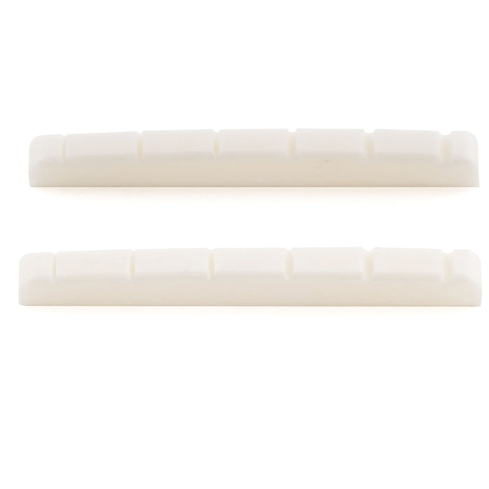 Musiclily Pro 40.5x3x5mm Flat Bottom Slotted Bone Nut for 6 String Squier Affinity Strat Tele Style Electric Guitar (Set of 2)