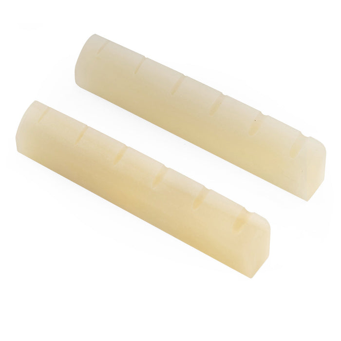 Musiclily Pro 43x5x9mm Flat Bottom Slotted Bone Nut for 6 String YA Style A Series and FG Series Acoustic Guitar (Set of 2)