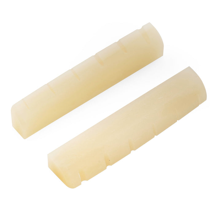 Musiclily Pro 43x5x9mm Flat Bottom Slotted Bone Nut for 6 String YA Style A Series and FG Series Acoustic Guitar (Set of 2)