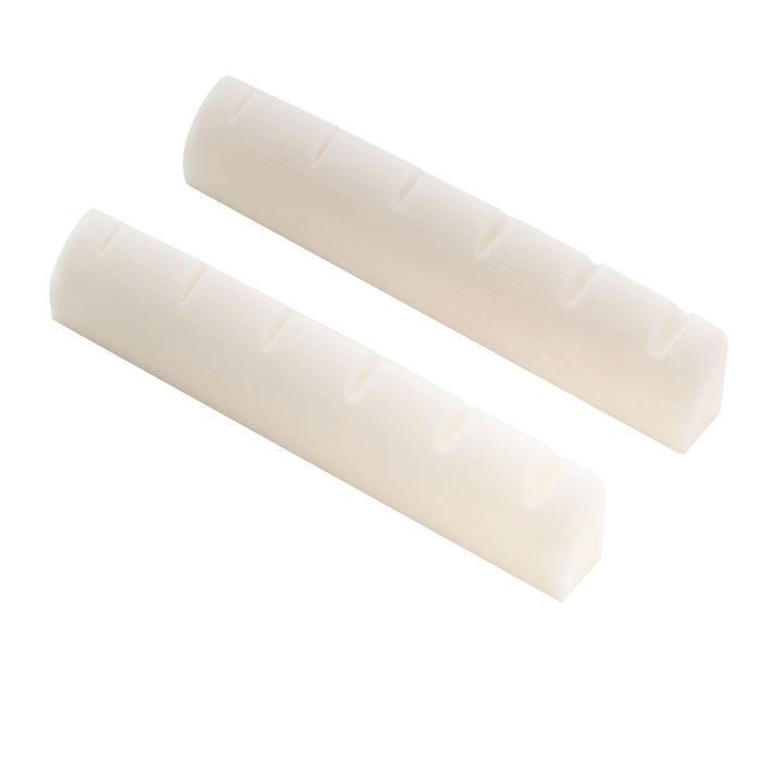 Musiclily Pro 43x5x9mm Flat Bottom Slotted Bone Nut for 6 String YA Style A Series and FG Series Acoustic Guitar (Set of 2)