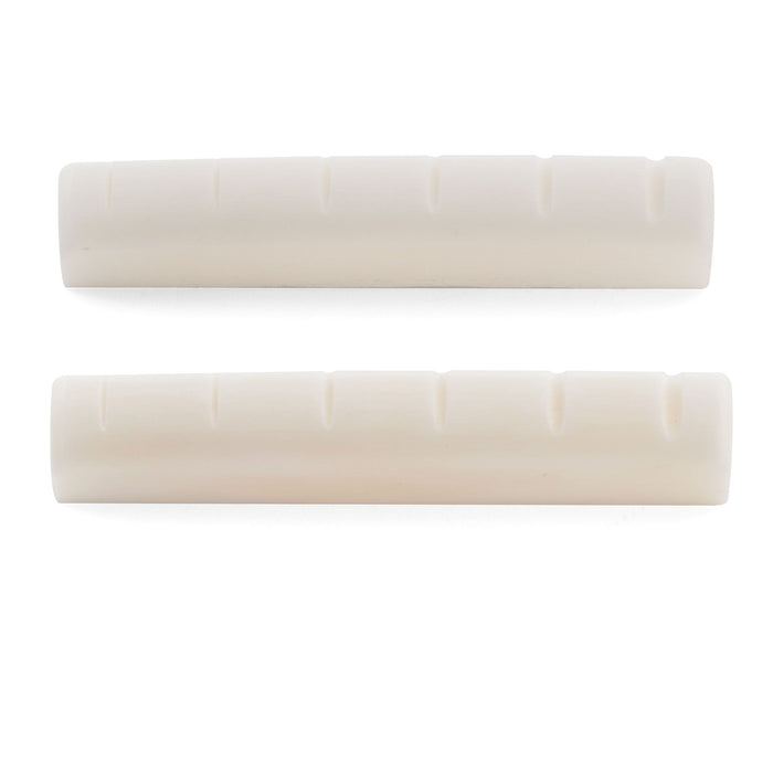 Musiclily Pro 44x5x9mm Flat Bottom Slotted Bone Nut for 6 String YA Style L Series Acoustic Guitar (Set of 2)