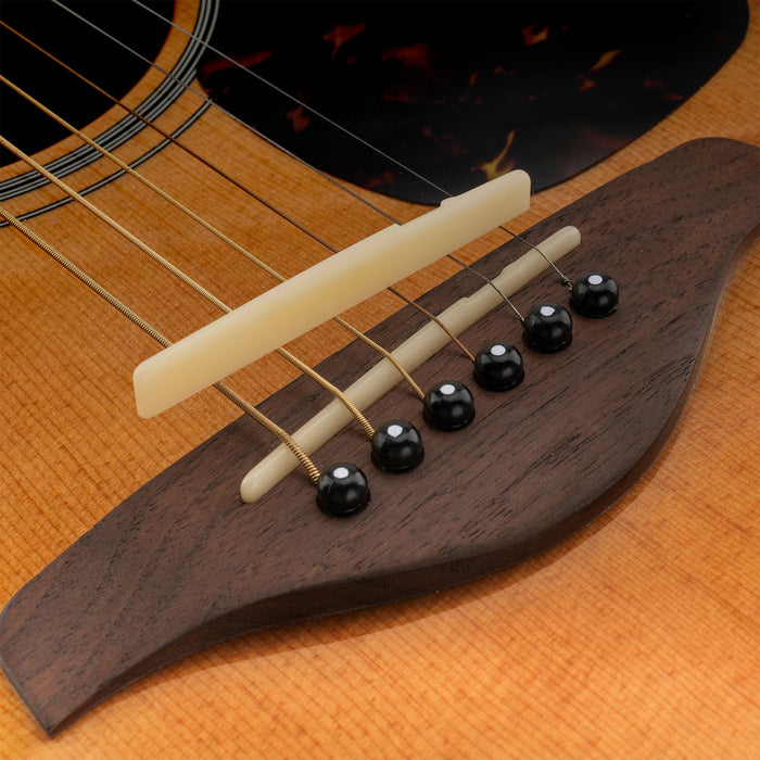 Musiclily Pro 75x3x10mm Flat?Bottom Compensated Bone Saddles for 6 String YA Style FG Series Acoustic Guitar (Set of 2)