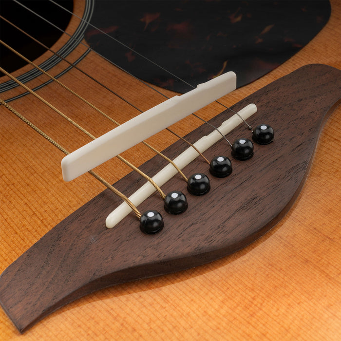 Musiclily Pro 75x3x10mm Flat?Bottom Compensated Bone Saddles for 6 String YA Style FG Series Acoustic Guitar (Set of 2)