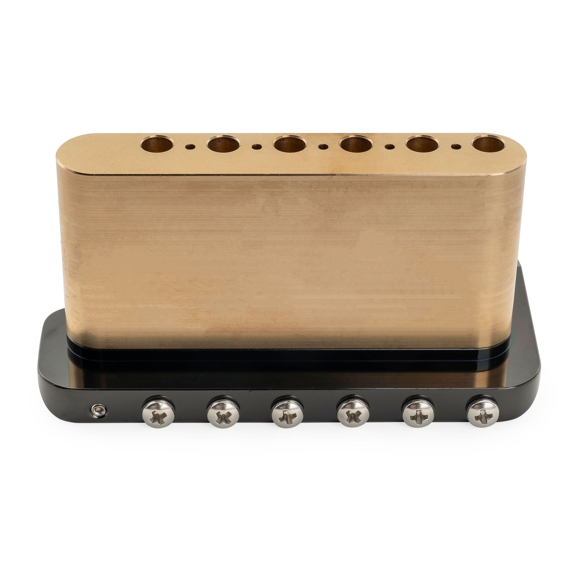 Musiclily Ultra BV022 52,5mm(2-1/16 Zoll) Vollmassives Messing 6-Schrauben Messer Kante Tremolo Brücke mit 36mm Block für Strat Stil E-Gitarre