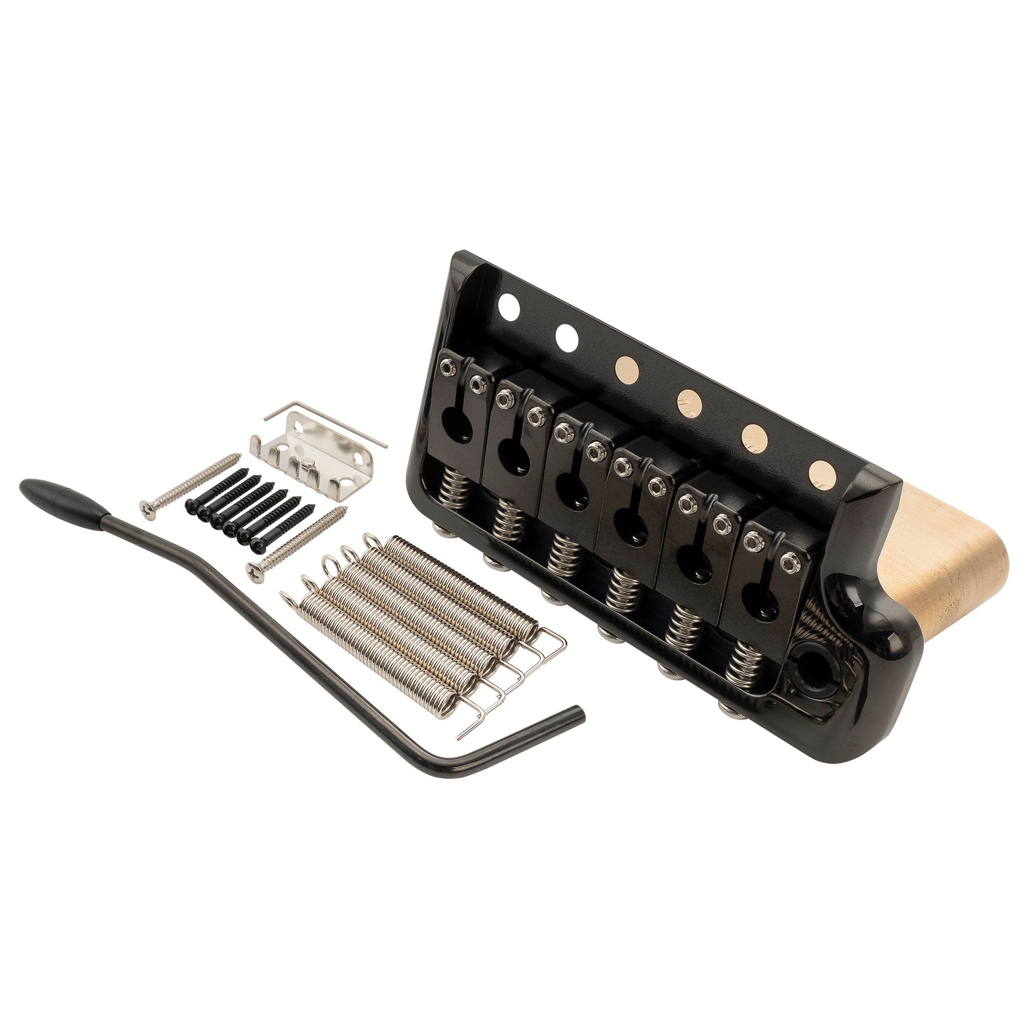 Musiclily Ultra BV022 52,5mm(2-1/16 Zoll) Vollmassives Messing 6-Schrauben Messer Kante Tremolo Brücke mit 36mm Block für Strat Stil E-Gitarre