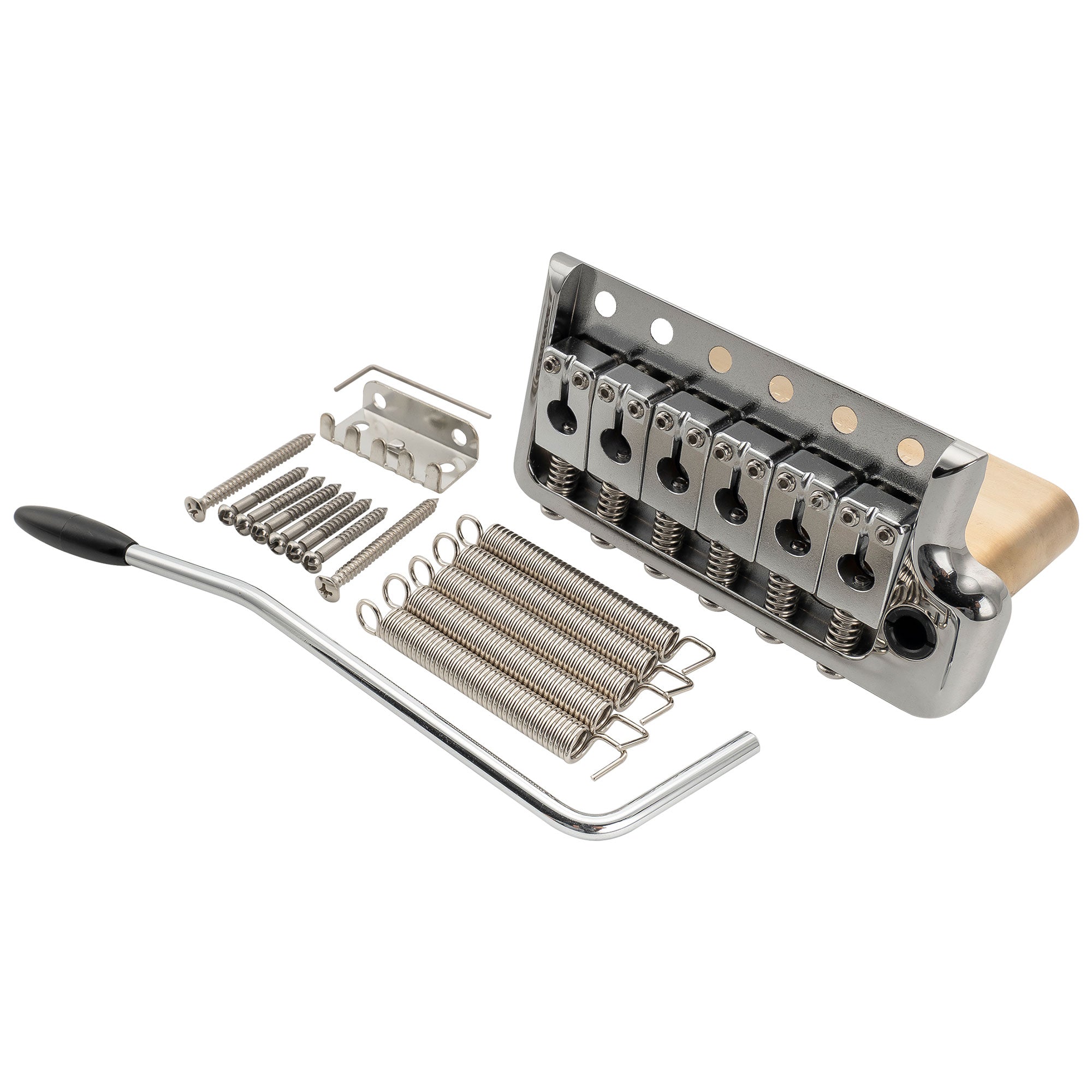 Musiclily Ultra BV022 52,5mm(2-1/16 Zoll) Vollmassives Messing 6-Schrauben Messer Kante Tremolo Brücke mit 36mm Block für Strat Stil E-Gitarre