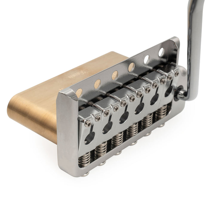 Musiclily Ultra 52.5mm(2-1/16インチ) 全ソリッドブラス 6スクリュー ナイフエッジトレモロブリッジ 36mmブロック付き Stratスタイル エレキギター用
