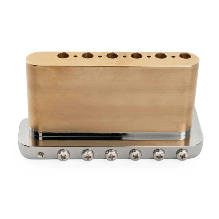 Musiclily Ultra 52.5mm(2-1/16インチ) 全ソリッドブラス 6スクリュー ナイフエッジトレモロブリッジ 36mmブロック付き Stratスタイル エレキギター用