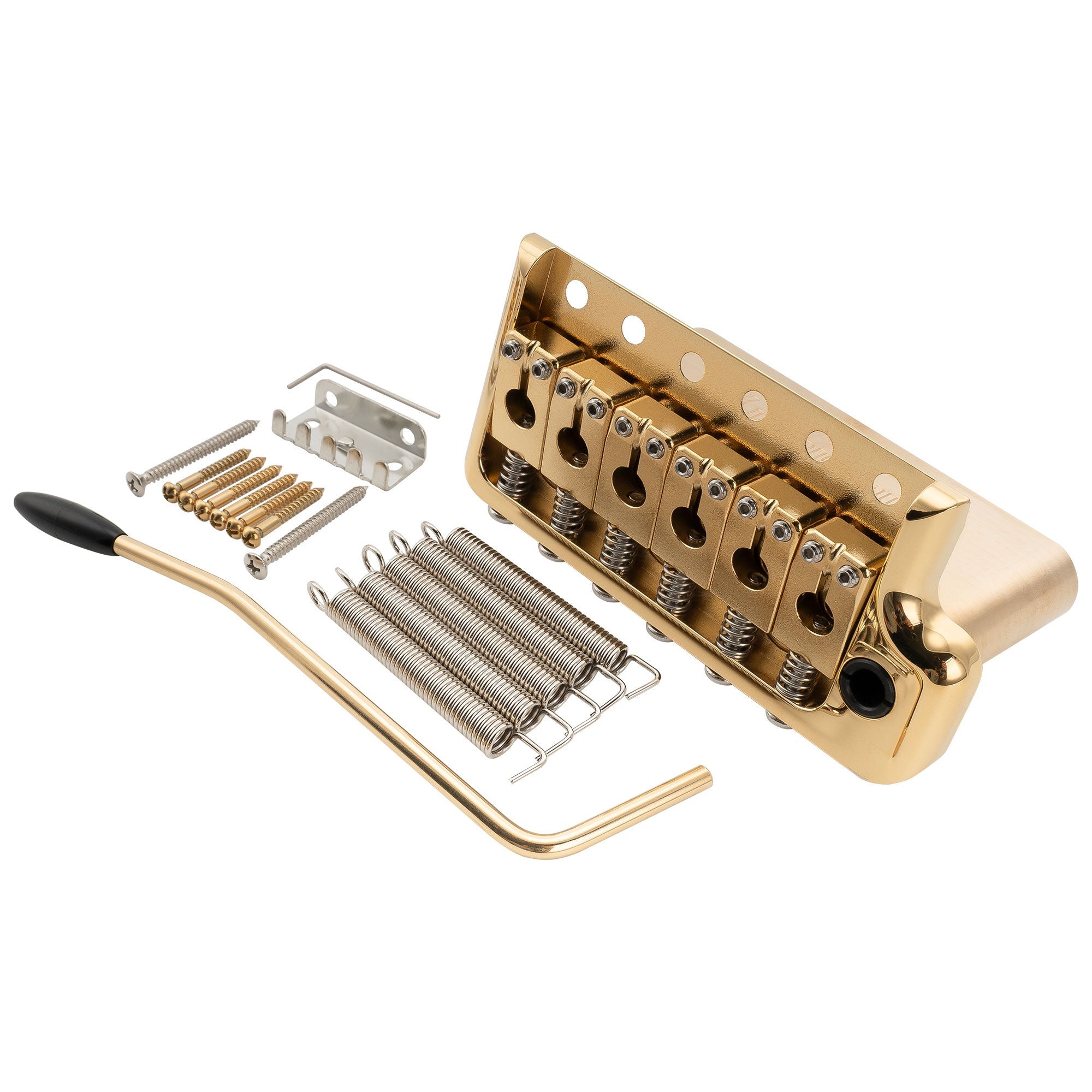 Musiclily Ultra BV022 52,5mm(2-1/16 Zoll) Vollmassives Messing 6-Schrauben Messer Kante Tremolo Brücke mit 36mm Block für Strat Stil E-Gitarre