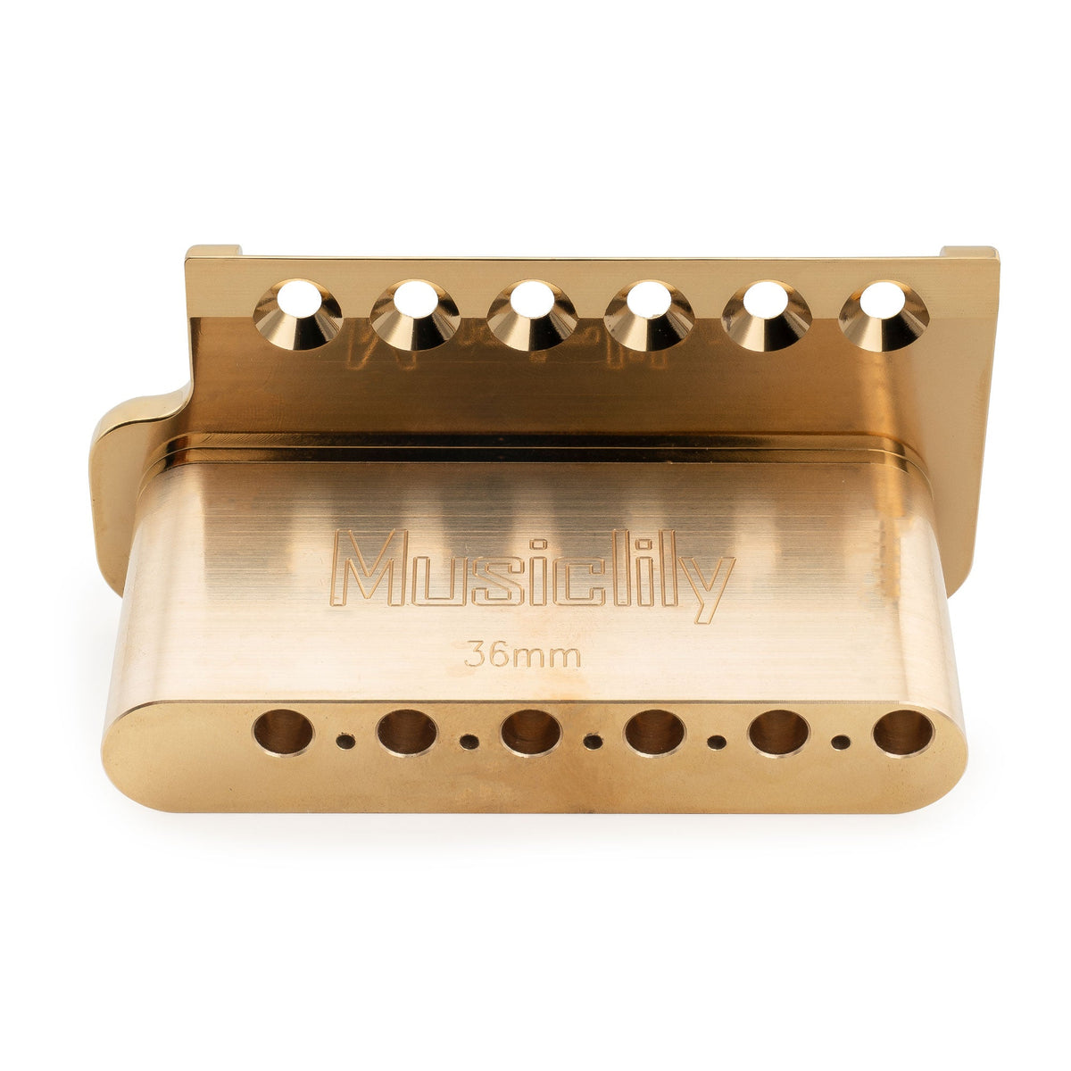 Musiclily Ultra BV022 52,5mm(2-1/16 Zoll) Vollmassives Messing 6-Schrauben Messer Kante Tremolo Brücke mit 36mm Block für Strat Stil E-Gitarre