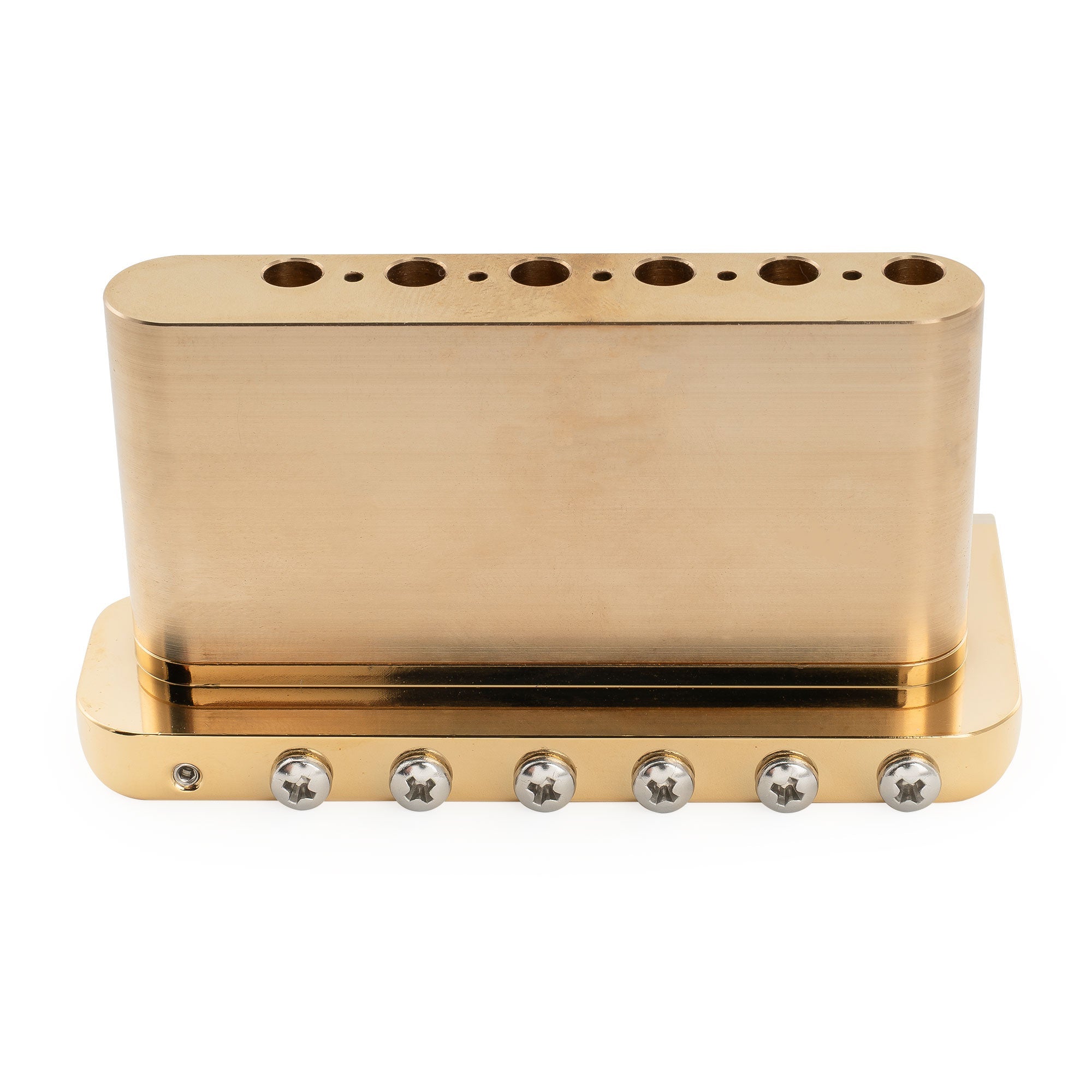 Musiclily Ultra BV022 52,5mm(2-1/16 Zoll) Vollmassives Messing 6-Schrauben Messer Kante Tremolo Brücke mit 36mm Block für Strat Stil E-Gitarre