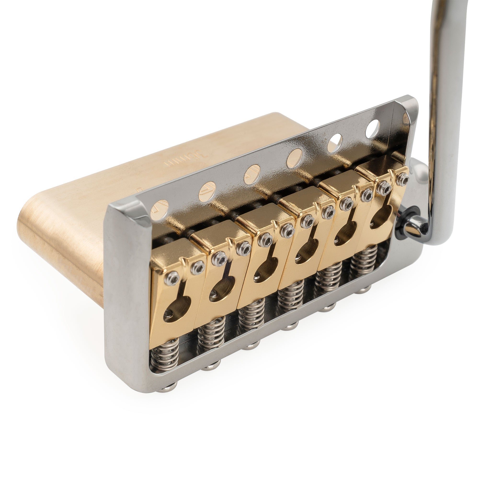 Musiclily Ultra BV022 52,5mm(2-1/16 Zoll) Vollmassives Messing 6-Schrauben Messer Kante Tremolo Brücke mit 36mm Block für Strat Stil E-Gitarre
