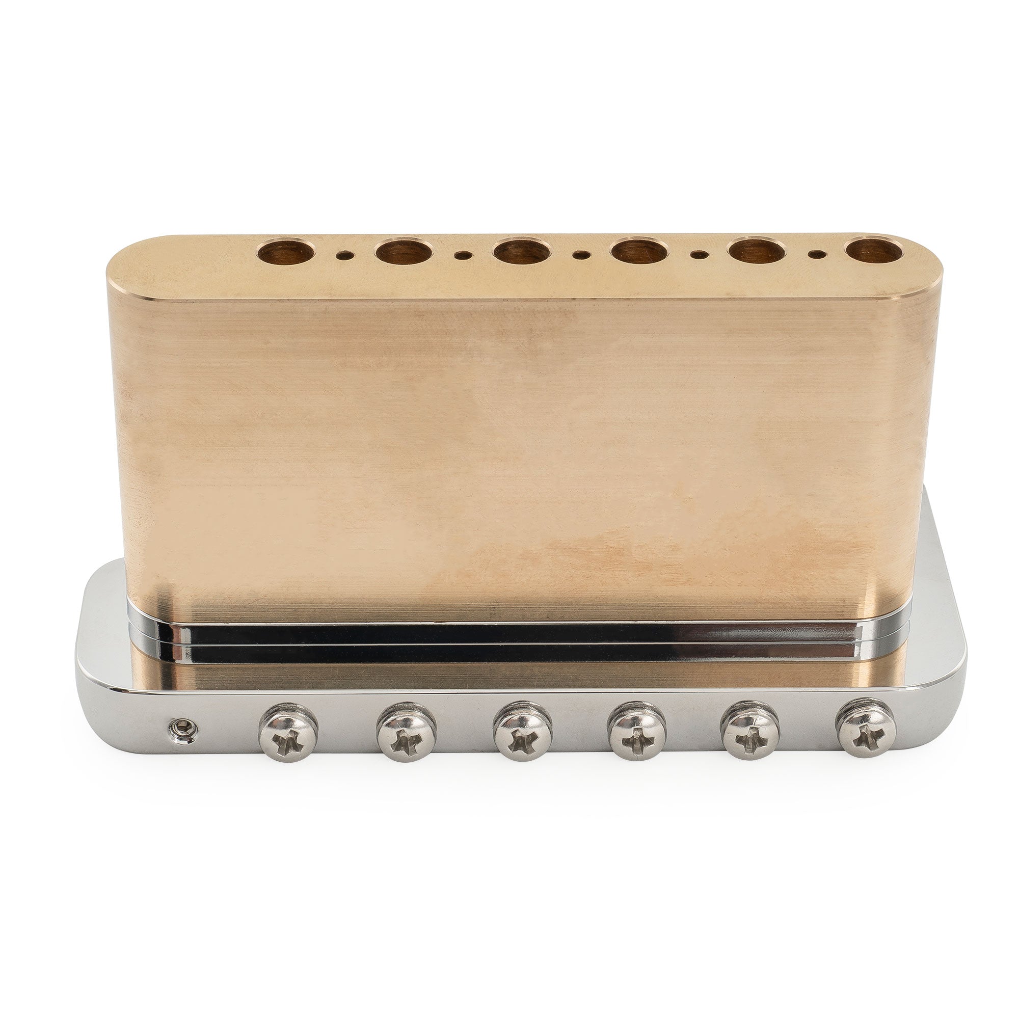 Musiclily Ultra BV022 52,5mm(2-1/16 Zoll) Vollmassives Messing 6-Schrauben Messer Kante Tremolo Brücke mit 36mm Block für Strat Stil E-Gitarre