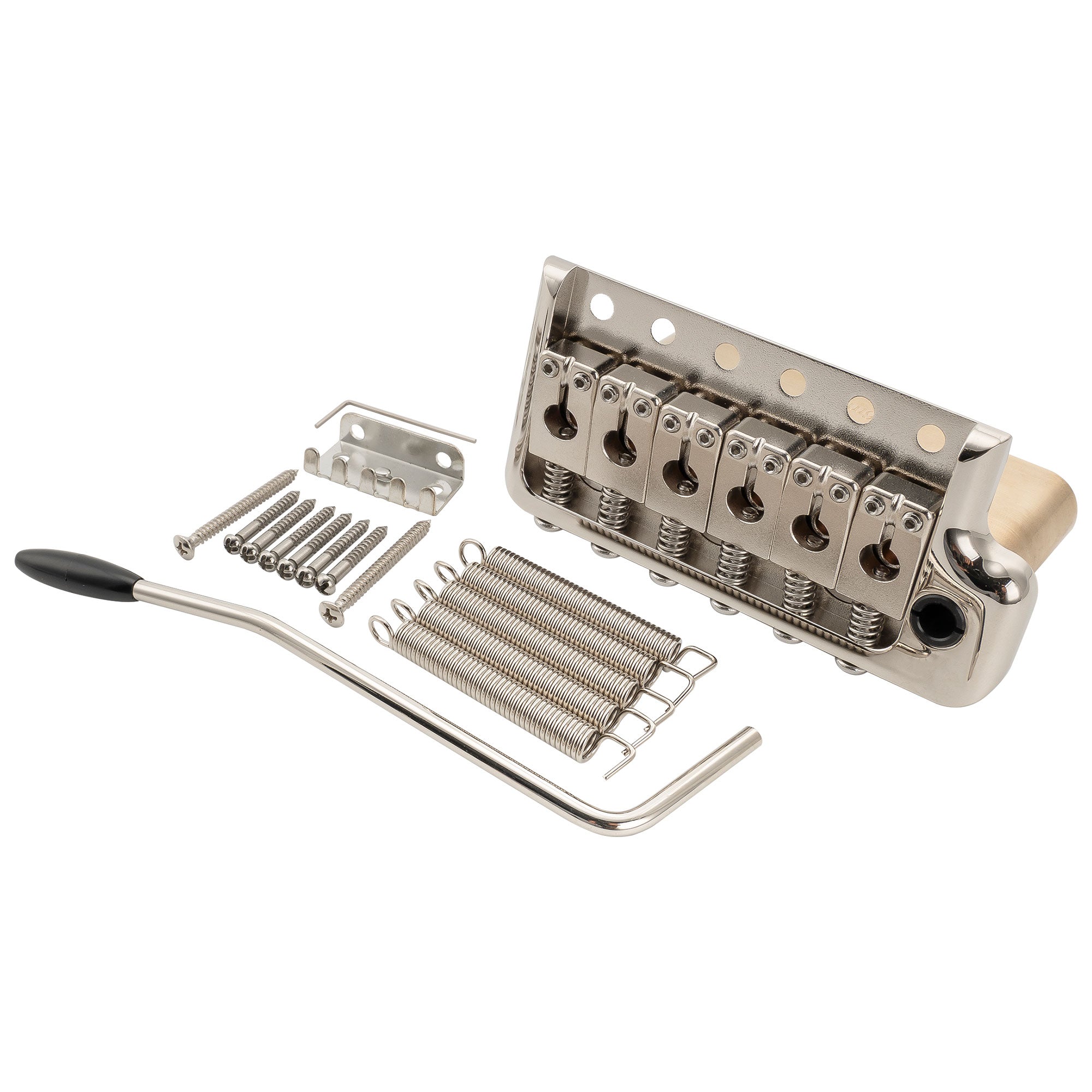 Musiclily Ultra BV022 52,5mm(2-1/16 Zoll) Vollmassives Messing 6-Schrauben Messer Kante Tremolo Brücke mit 36mm Block für Strat Stil E-Gitarre
