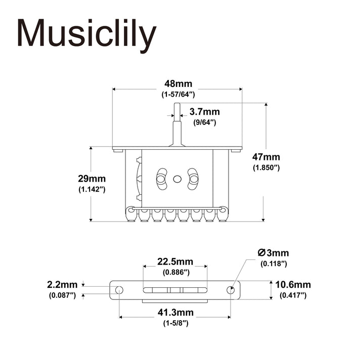 Musiclily Pro 5-Way Pickup Selector Blade Switch Lever Switch for Imported Strat Style Electric Guitar