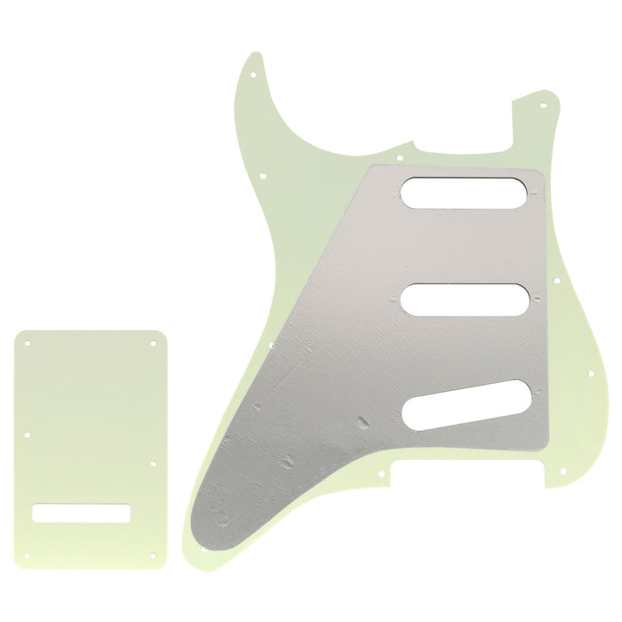 Musiclily Pro 11穴 ST ギターピックガード＆バックプレートセット Squier Sonic Strat SSS エレキギター用