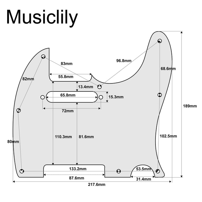 Musiclily Pro 8-Hole Guitar Pickguard for Squier Sonic Tele SS Electric Guitar
