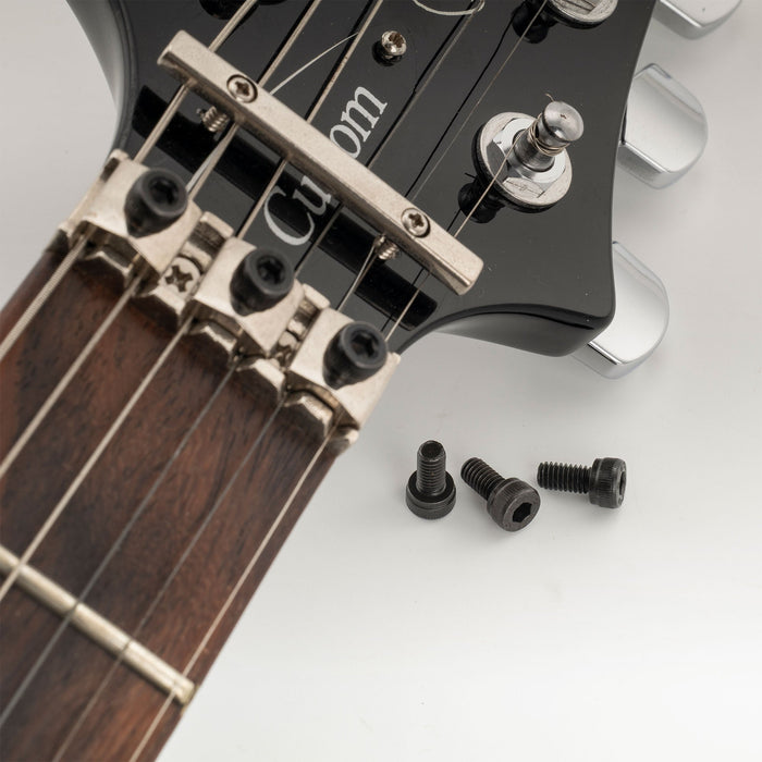 Musiclily Pro スチール M4x8mm ロッキングナット 六角ネジ Floyd Rose ダブルロック トレモロブリッジ エレキギター用, ブラック (6個セット)