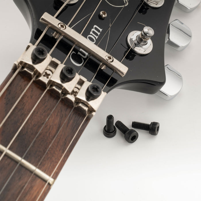 Musiclily Pro スチール M4x10mm ロッキングナット 六角ネジ Floyd Rose ダブルロック トレモロブリッジ エレキギター用, ブラック (6個セット)