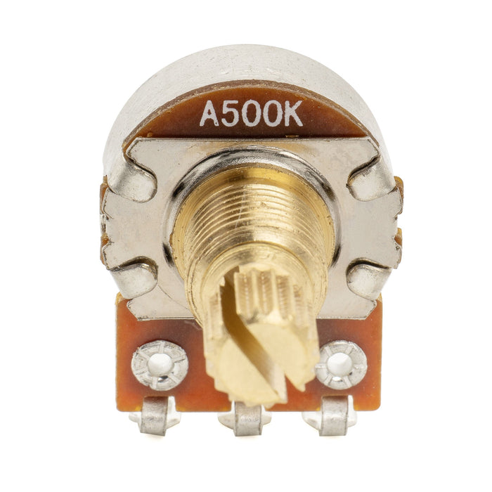 Musiclily Pro A500K ミニポット 黄銅製 メトリック スプリット ショートシャフト 6.5mm オーディオテーパー ポテンショメーター エレキギター/ベース用 (4個セット)