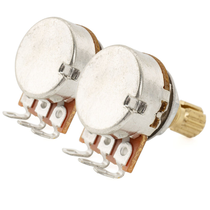 Musiclily Pro A500K+B500K ミニポット 黄銅製 メトリック スプリット ショートシャフト 6.5mm オーディオリニアテーパー ポテンショメーター ST/Tele/PB/JBスタイル エレキギター/ベース用 (1A1Bセット)