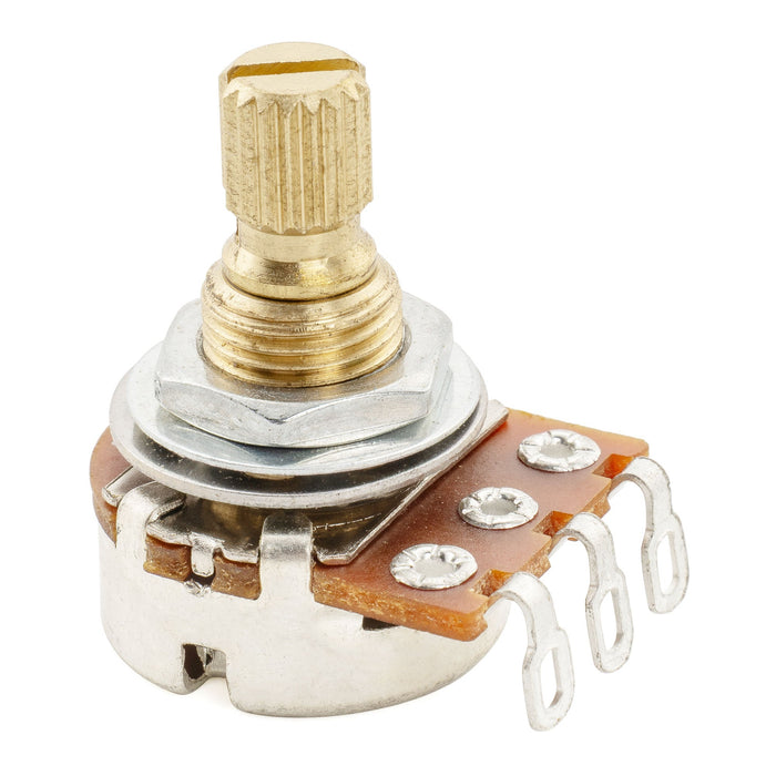 Musiclily Pro A500K ミニポット 黄銅製 メトリック スプリット ショートシャフト 6.5mm オーディオテーパー ポテンショメーター エレキギター/ベース用