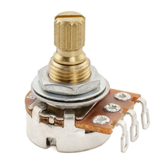 Musiclily Pro A500K ミニポット 黄銅製 メトリック スプリット ショートシャフト 6.5mm オーディオテーパー ポテンショメーター エレキギター/ベース用