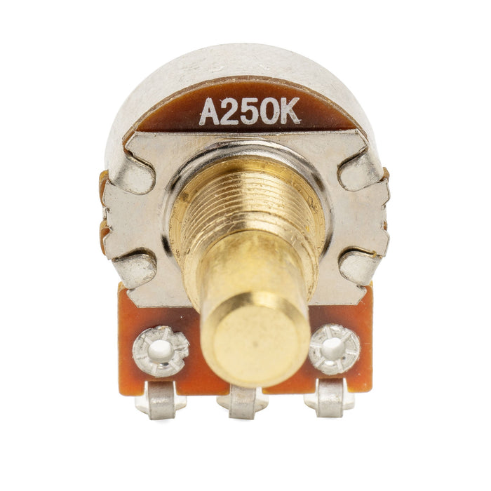 Musiclily Pro A250K ミニポット 黄銅製 メトリック ソリッド ショートシャフト 6.5mm オーディオテーパー ポテンショメーター Tele/PB/JBスタイル エレキギター/ベース用 (2個セット)