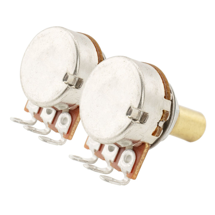 Musiclily Pro A250K+B250K ミニポット 黄銅製 メトリック ソリッド ショートシャフト 6.5mm オーディオリニアテーパー ポテンショメーター Tele/PB/JBスタイル エレキギター/ベース用 (1A1Bセット)