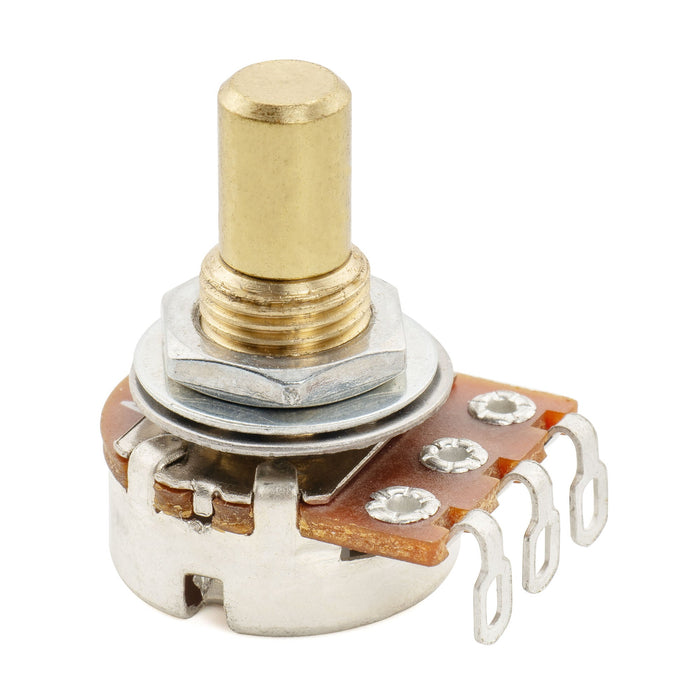 Musiclily Pro A250K ミニポット 黄銅製 メトリック ソリッド ショートシャフト 6.5mm オーディオテーパー ポテンショメーター エレキギター/ベース用