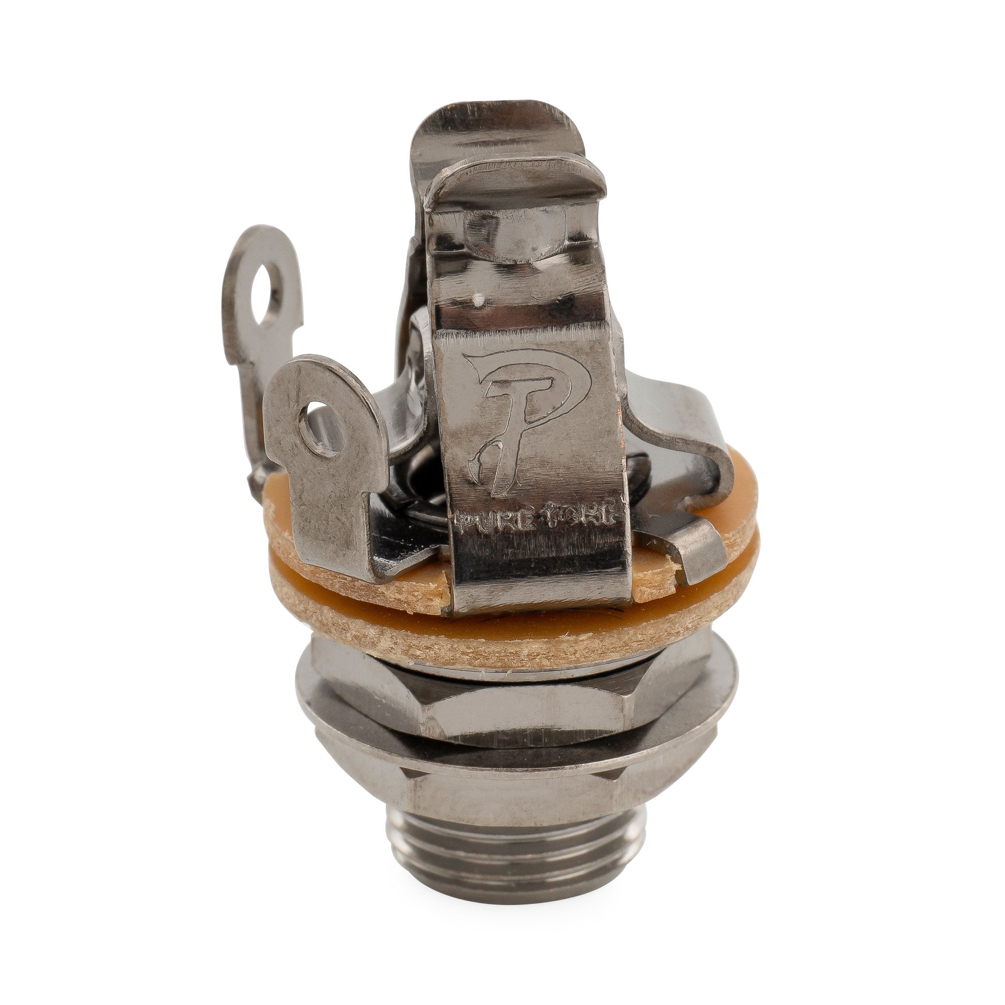 Pure Tone 1/4 inch 6.35mm Mono Output Jack Socket Multi-Contact for Electric Guitar Bass, Cosmo Black
