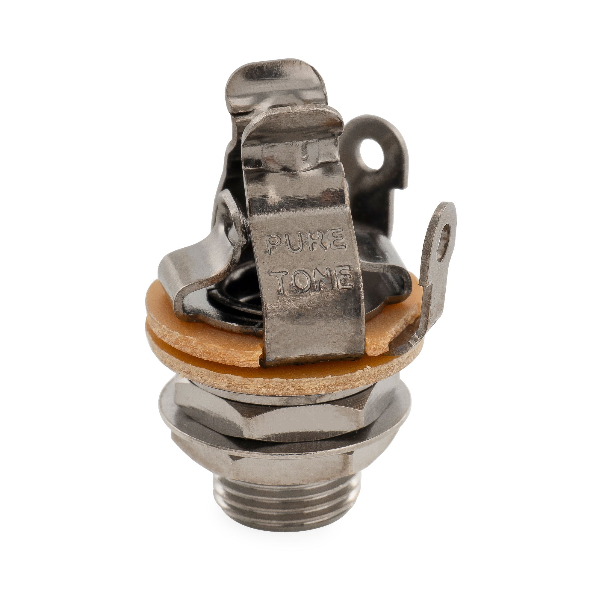 Pure Tone 1/4 inch 6.35mm Mono Output Jack Socket Multi-Contact for Electric Guitar Bass, Cosmo Black