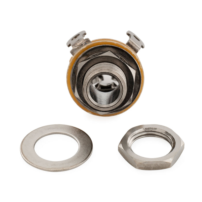 Conector de saída mono de 1/4 polegada (6,35 mm) de contato múltiplo para guitarra elétrica, baixo, preto Cosmo