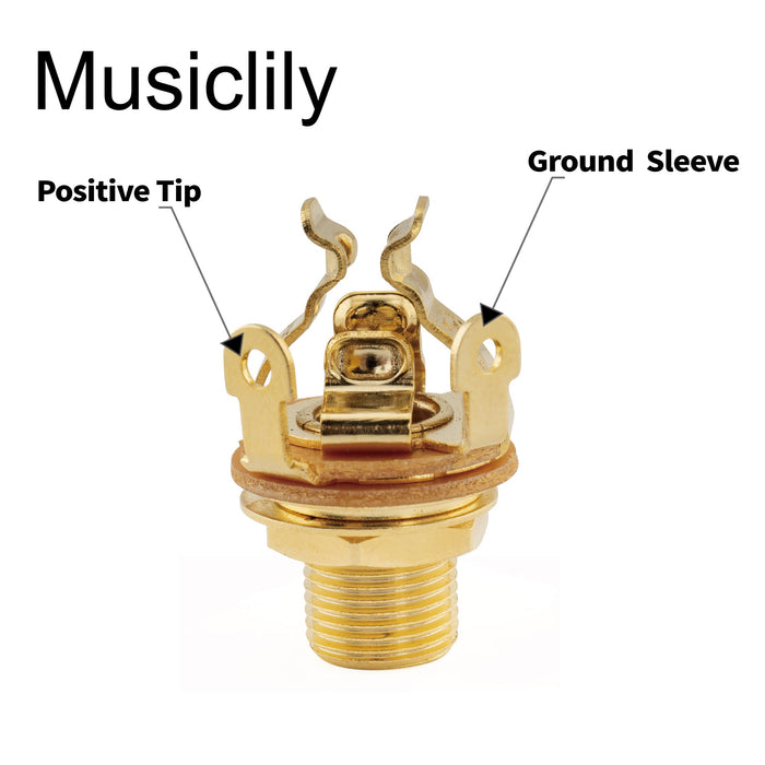 Pure Tone 1/4 inch 6.35mm Mono Output Jack Socket Multi-Contact for Electric Guitar Bass