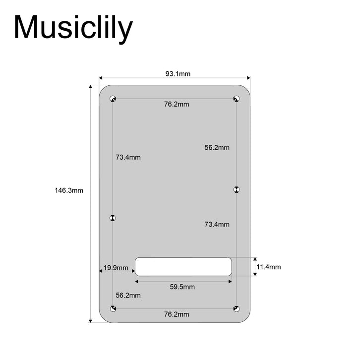 Musiclily Pro 6穴 ST ギターバックプレート Squier Sonic Strat SSS エレキギター用