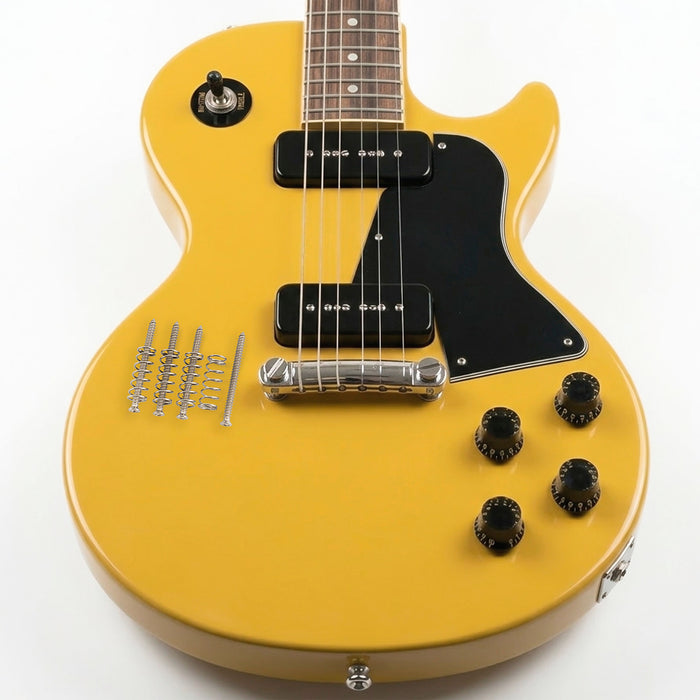 Conjunto de Parafusos de Montagem de Captação de Aço Inoxidável #4x1-1/2 Polegada (2,8x38,56mm) e Molas Musiclily Ultra para Guitarra Elétrica Estilo P90, Conjunto de 4