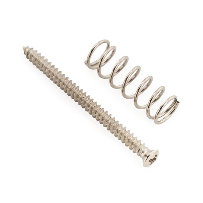 Conjunto de Parafusos de Montagem de Captação de Aço Inoxidável #4x1-1/2 Polegada (2,8x38,56mm) e Molas Musiclily Ultra para Guitarra Elétrica Estilo P90, Conjunto de 4